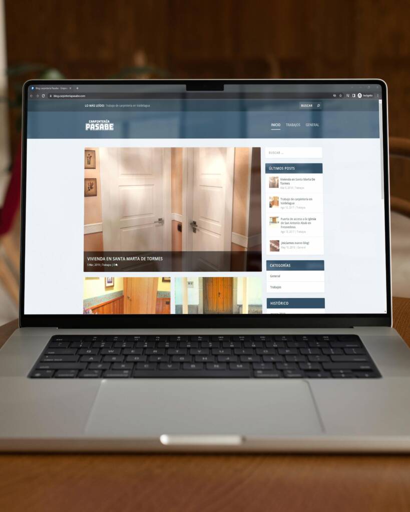 Web corporativa Carpintería Pasabe