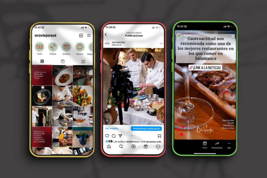 Feed de Instagram profesional. Cuenta Oroviejo, cliente de gestión de redes sociales
